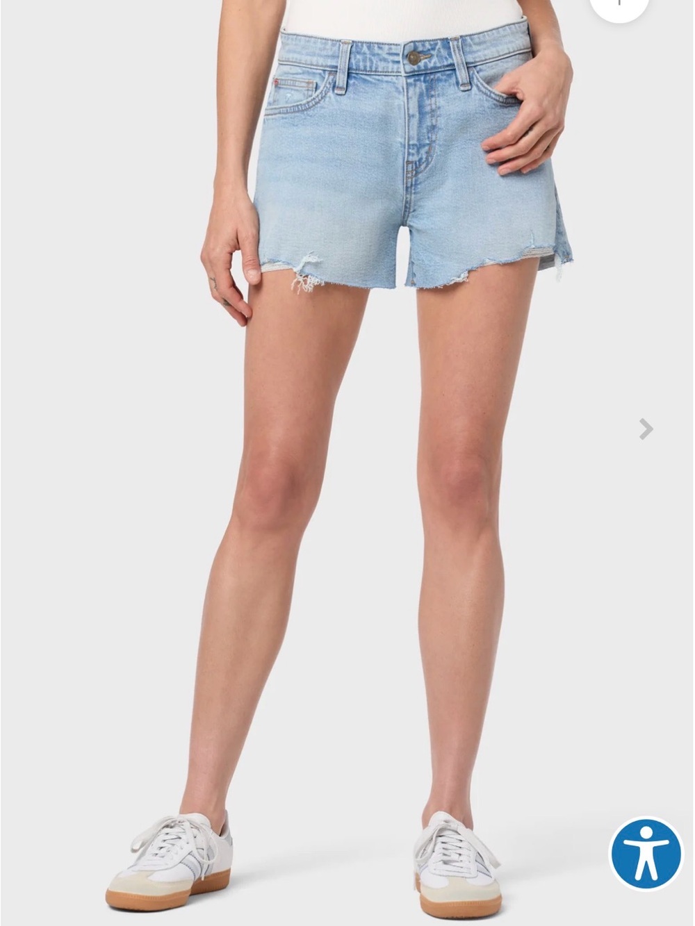 Hudson Jeans Gracie Light Blue Raw Hem Denim Shorts Size 32